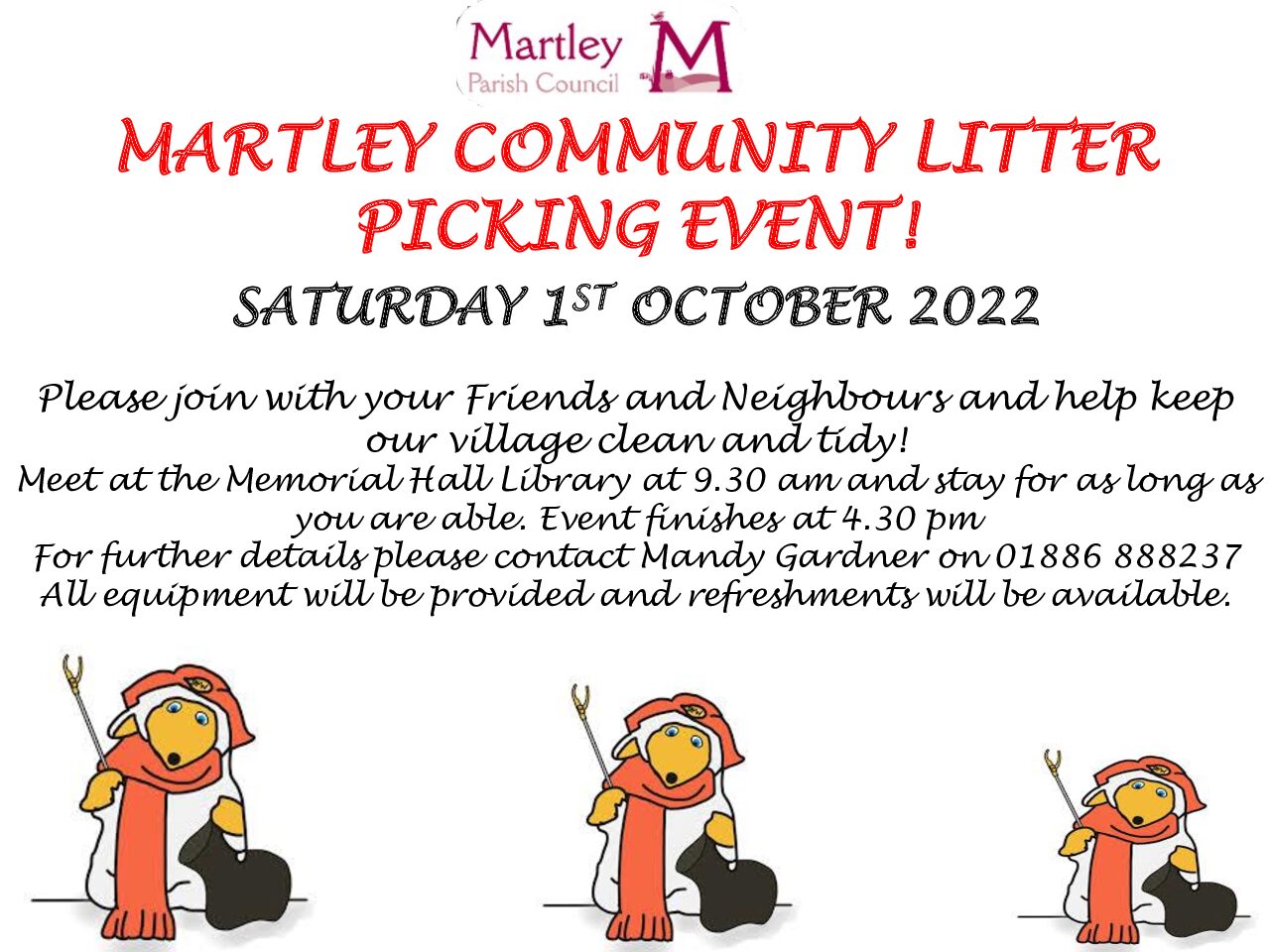 Community Litter Pick event 1st October 2022