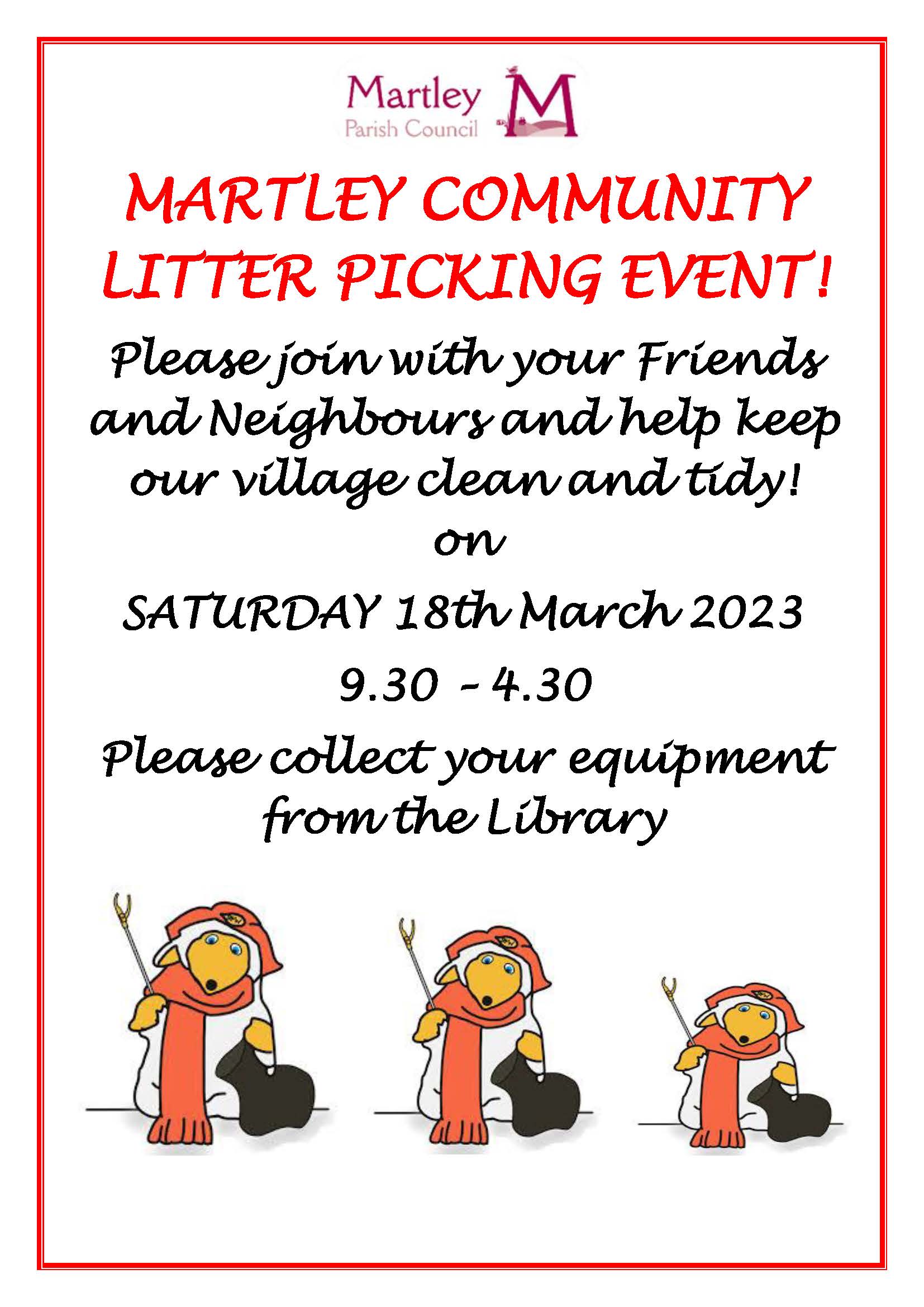Community Litter Picking Event  Sat18th March 2023